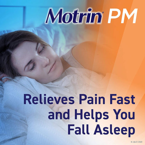 Motrin PM Caplets, 200 mg Ibuprofen & 38 mg Sleep Aid, Nighttime Relief for Minor Pains, 80 ct....
