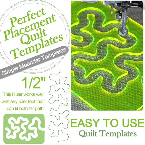 Using Quilting Templates Rulers,Quilting Templates for Machine Quilting,Simple Meander Quilting Supplies,Free Motion Quilt Templates...