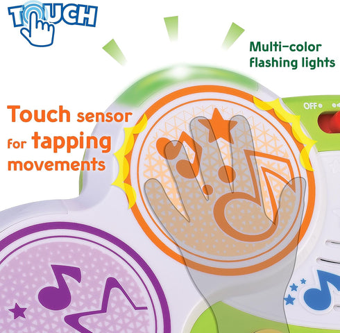 Magic Touch Drum, Toddler Light Up Music Bongos Toy, Infant Touch Sensor Musical Instrument Baby Drum, Birthday for 9 12 18 24 Month, 1 2 3 Year O...
