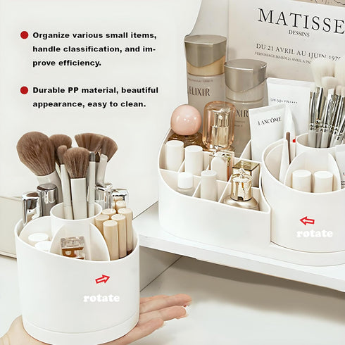 Makeup Brush Holder with 7 Compartments, 360 Degree Rotate for Vanity, Bathroom, Dresser, Makeup Organizer Countertop, Desk Organizers and Storage...