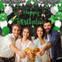 Green Silver Black Happy Birthday Banner Decorations - Champagne Glass Balloons Photo Booth Background for Men Women Party Supplies 73 x 44 Inch...