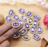 50 pcs Luxurious Rhinestone Embellishments Crystal Decoration Handcraft Button Gold Bottom DIY Project for Flower Headband Dress Accessory (Purple...