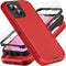 for iphone 13 Mini Case, Military Grade 3 in 1 Heavy Duty Shockproof/Drop Proof/Dust Proof Case with 2Pcs Tempered Glass Screen Protector (Red/Bla...