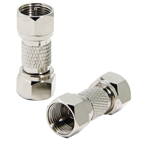 Male to Male Coax Connector, 2 Pack 75 Ohm F Type RG6 Coaxial Cable Adapter, Cable Extension Coupler for TV, Antenna, Splitter, Amplifier...