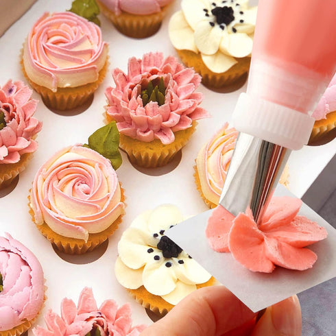 7 Pieces Rose Flower Piping Tips Set, Cake Decorating Tips Icing Piping Nozzles Set Cupcake Decorating Kit...