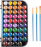 Upgraded 48 Colors Washable Watercolor Paint Set with 3 Brushes and Palette, Non-toxic Paints Sets for Kids, Adults, Beginners Artists, Make Your ...