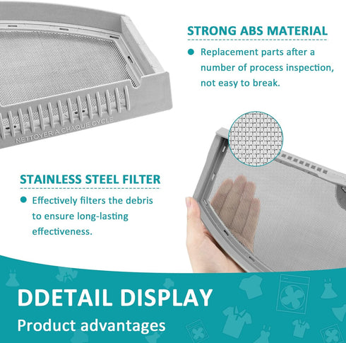 Dryer Lint Screen Replacement WE03X23881 Compatible for G-E Hot-point Lint Trap-Upgraded Stainless Steel Dryer Filter Lint Screen by Sikawai