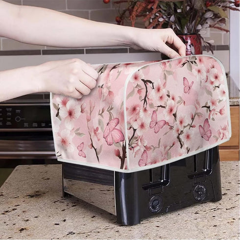 Pink Butterfly Toaster Protection Cover Kitchen Accessories Decor Bread Maker Oven Protector Covers 2 Slice Toaster Cover,Small Appliance Toaster ...