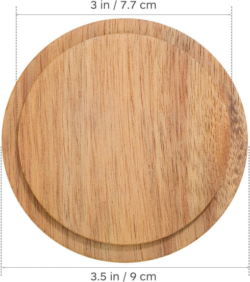 4pcs Cup Lid Cover Wooden Coffee Mug Wooden Tea Glass Drink Cup Lid Reusable Mug Lid Tea Kettle Lid for Keeping Warm...