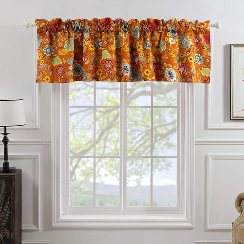 Greenland Home Astoria Semi-Sheer Window Valance – Decorative Treatment for Living Room, Bedroom, or Kitchen, 84 W x 19 L, Spice...