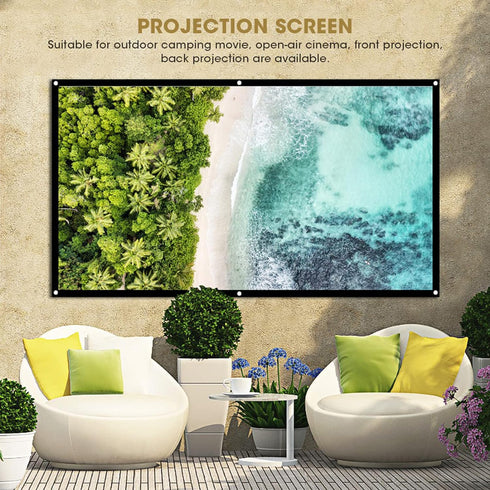 Projector Screen 40 Inches 16:9 Thicken Portable Non Crease Soft White Polyester Projector Curtain Projection Screen(40 inches)...