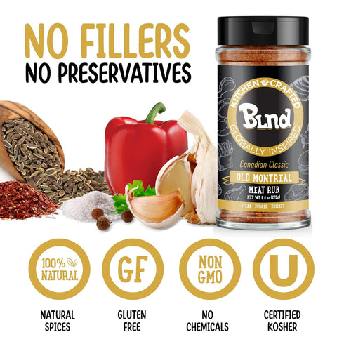 Kitchen Crafted - BLND Canadian Classic Old Montreal Meat Rub, Seasonings and Spices for Cooking Steak Meat and More, Use as Steak Seasoning or Ch...