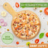 7" Mini Pine Wood Cutting Board with Handle, Small Serving board Wooden Round Pizza Peel Paddle for Homemade Baking Pizza Bread Cake Fruit Vegetab...