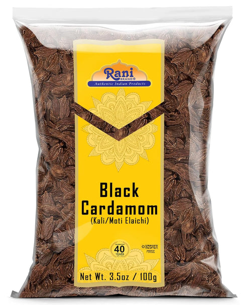 Rani Black Cardamom Pods (Kali Elachi) Whole Indian Spice 3.5oz (100g) ~ All Natural | Vegan | Gluten Friendly | NON-GMO | Indian Origin | Smokey,...