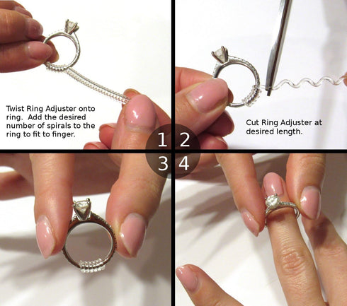 Easy Ring Adjusters - Quickly fit The size of your ring/band (3 sizes included) - Invisible Silicone Ring Sizers, Resizers for Loose Rings for Wom...