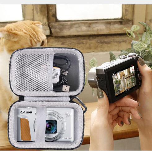 WERJIA Hard EVA Travel Case for Canon PowerShot SX720 SX620 SX730 SX740 G7X Digital Camera (grey)...