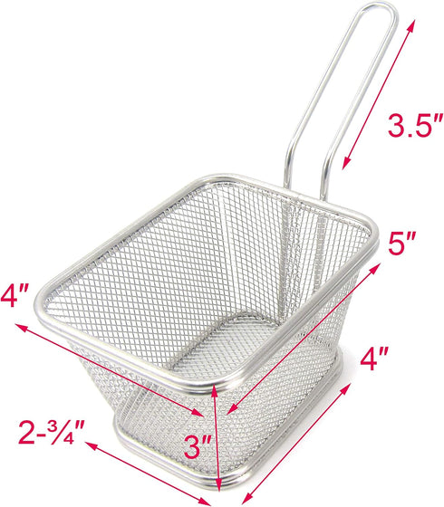 Best Utensils Chips Fry Baskets Stainless Steel Fryer Basket Strainer Serving Food Presentation Cooking Tool French Fries Basket (Large 5 inches)...
