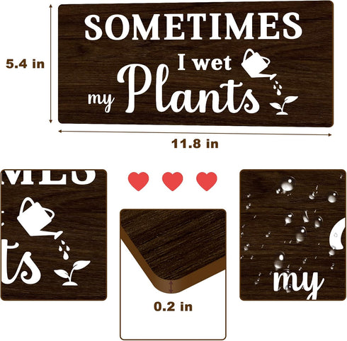 Sometimes I wet my plants Funny Garden Wooden Signs,Rustic Garage Home Farmhouse Wall Fence Decoration (Black)...