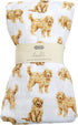 Mud Pie Golden Doodle Print Baby Swaddle Blanket, 47" x 47",...