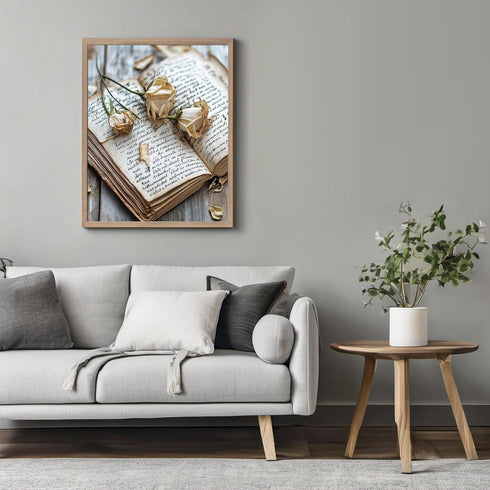 Posterizer 1 pcs-roses and a vintage book-Valentine's day themed art-Romantic Art-Holiday Poster Collection-Gift for Couples boyfriend girlfriend ...