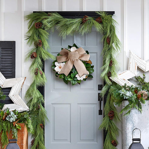 Burlap Ribbon, Lainrrew 6" Wide Burlap Fabric Ribbon Craft Ribbon Natural Burlap Ribbon with Finisheh Edges for Gift Wrapping, Craft Project, Home...