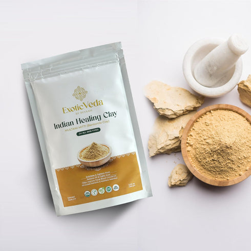 Multani Mitti Powder Fullers Earth Clay - 100% Pure Natural Indian Clay for Skin Cleansing - Suitable for All Skin Ideal for Face Masks and Body S...