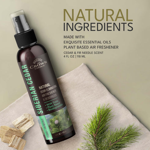 Natural Cedar Oil Spray— Non Toxic Cedar Essential Air Freshener Spray for Closets, Cedarwood, Rooms,Toilet & Laundry—Safe to Use around Children ...