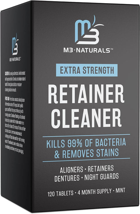 Retainer Cleanser Tablets Invisalign Cleaner FSA HSA Approved Remove Odors Discoloration Stains and Plaque 4 Month Supply Denture Cleansers Retain...