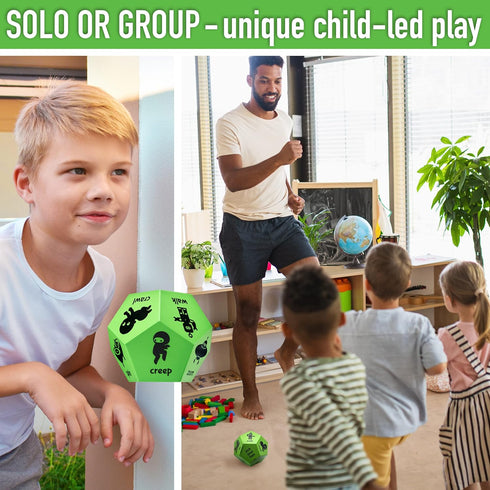 Movement Dice & Activity Dice, Gymnastics Games & Gross Motor Toys for Toddlers 3-5, Recess Equipment & Daycare Toys, Obstacle Course for Kids 3-5...