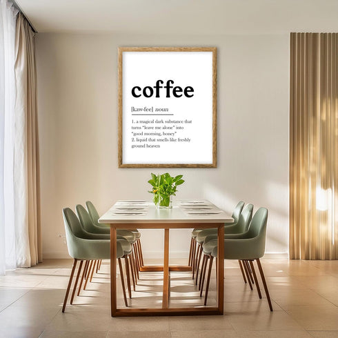 Posterizer 1 pcs-Coffee Funny Dictionary Definition-Kitchen & Bar Art-GIft for Men Women Teens-Art for Cafe, Restaurant, Coffee Bar - unframed wal...