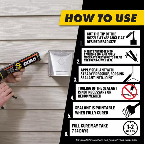 OSI Quad Window, Door and Siding Sealant Gray 517, 10 fl oz, Cartridge...