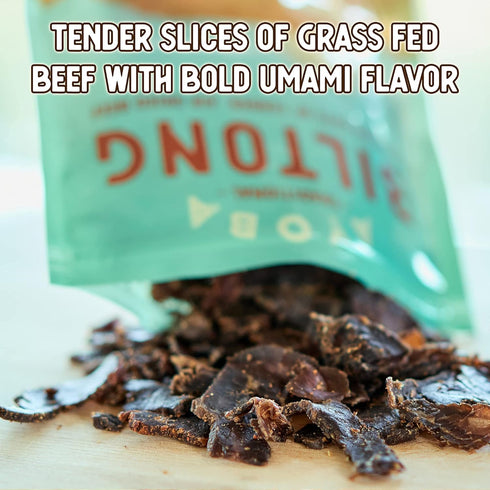 Ayoba Traditional Grass Fed Beef Biltong Slices (4 Ounce, Pack of 1) - Keto Friendly Air-Dried Grass Fed Beef Paleo Snacks - Gluten Free, Whole 30...