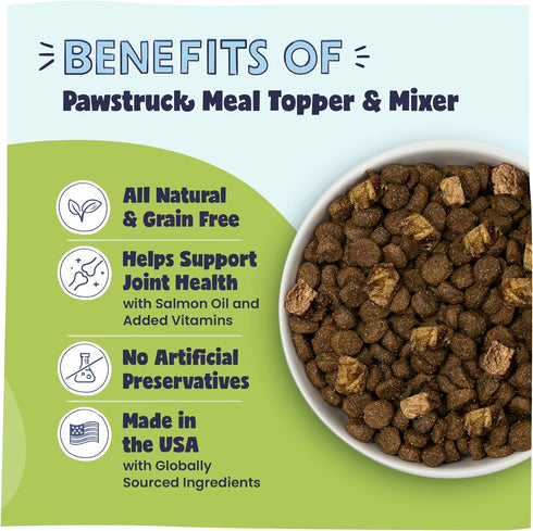 Pawstruck Vet Recommended Air Dried Dog Food Toppers for Picky Eaters - Made in USA with Real Chicken - Premium All Natural Meal Mix-in Kibble Sea...