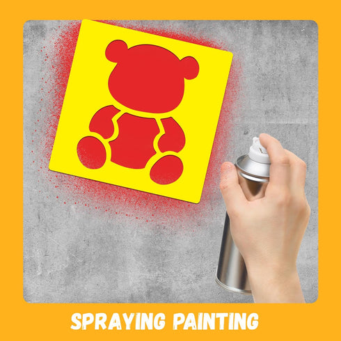 24 Piece Stencils for Kids Stencils for Painting Sidewalk Chalk Stencils Outdoor Garden Themed Stencils Kids Style Collection-6in...