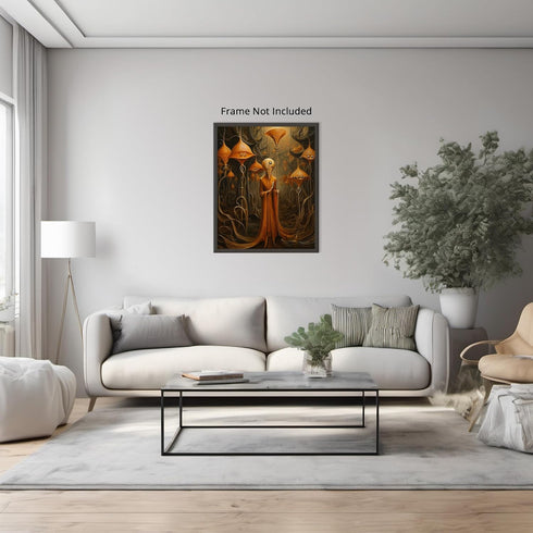 Posterizer 1 pcs-strange mushroom like alien creature shaman-Abstract & Modern Art-Fantasy & Fiction Art-Gift for Art Lovers-Decor for Home & Offi...