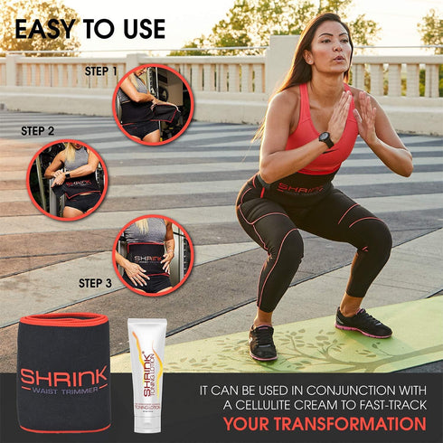 shrink Waist Trimmer - Sweat Band Waist Trainer for Women and Men; Workout Equipment for Home Workout and Gym Exercise; Waist Wrap Hourglass Body ...