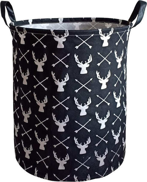 KUNRO Large Sized Storage Basket Waterproof Coating Organizer Bin Laundry Hamper for Nursery Clothes Toys (Deer)...
