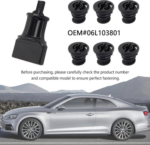 6PCS Car Engine Oil Drain Plug with Oil Drain Plug Removal Tool Replacement OEM#06L103801,Compatible with Volkswagen Audi,Perfect Replacement for ...