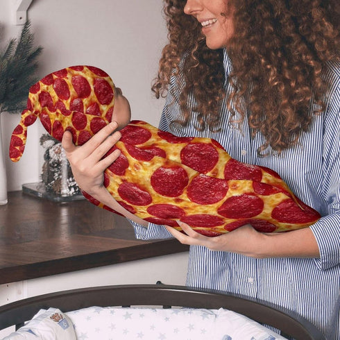 3D Funny Realistic Food Pepperoni Cheese Pizza Newborn Baby Swaddle Blanket with Beanie Hat Baby Receiving Blanket Soft Baby Sleep Sack Baby Wraps...