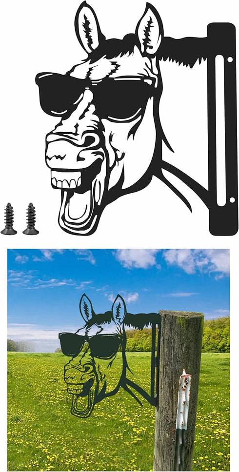 Peeping Horse Metal Art Farm Garden Decor Garden Fence Decoration Outdoor Decoration for Farmhouse,Yard,Lawn…...