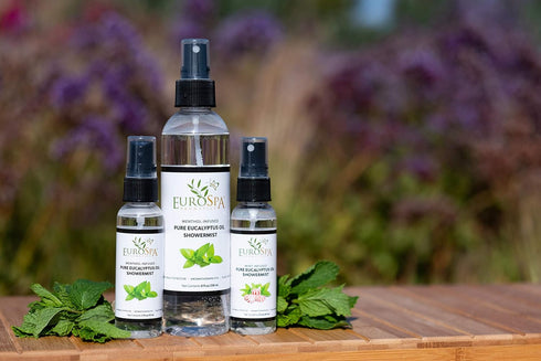 EuroSpa Aromatics Pure Eucalyptus Oil ShowerMist and Steam Room Spray, All-Natural Premium Aromatherapy Essential Oils - Variety Pack, 2 oz...