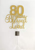 ALPHA K 80th Birthday/Anniversary Cake Topper – 80 Years Blessed & Loved Cake Topper with Gold Glitter...