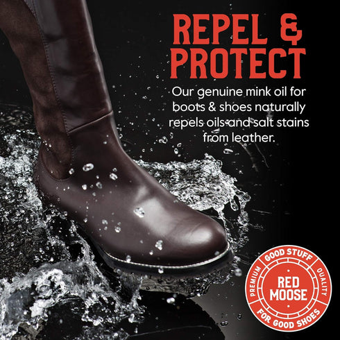 Mink Oil Spray - Waterproof Leather Shoe Protector and Boot Repair - Red Moose...
