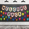 Mixweer 61 Pcs Welcome Back Banner Welcome Bulletin Board Set Boho Classroom Decor Classroom Borders for Bulletin Board Hearts Accents for First D...