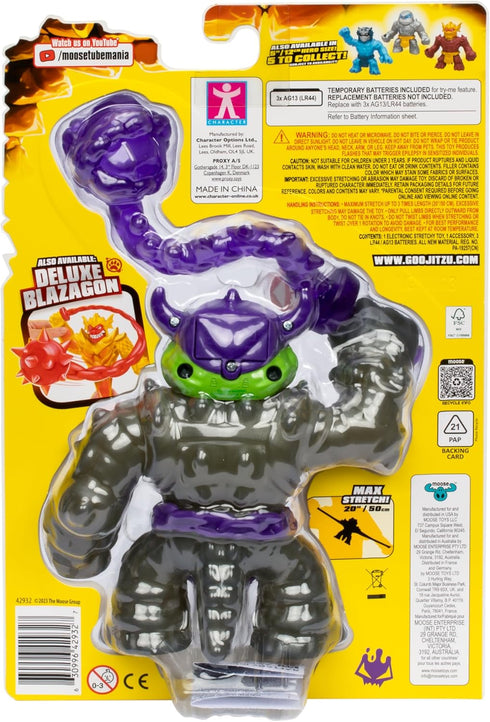 Heroes of Goo Jit Zu Stretch Strikers Deluxe Hero Pack Rock Jaw, Stretchy Action Figure with 20+ Awesome Battle Sounds, Stretchy Armor and Stretch...