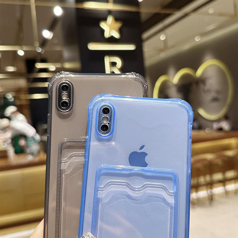 Compatible with iPhone X/XS Case, Clear Protective Card Slot Case, Slim Fit Soft TPU Shockproof Wallet Case with Cute Card Holder Pocket for iPhon...