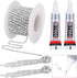 B7000 Clear Glue Crystal Rhinestone Close Chain Trim, 8 Yards 2MM Silver Rhinestone Chain Clear Beads for Sewing Clothes Cups DIY Craft Jewelry We...