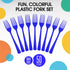 Disposable Dark Blue Plastic Forks 50 Pcs - Heavy Duty Dark Blue Plastic Disposable Cutlery - Dark Blue Disposable Flatware, Dark Blue Plastic Sil...