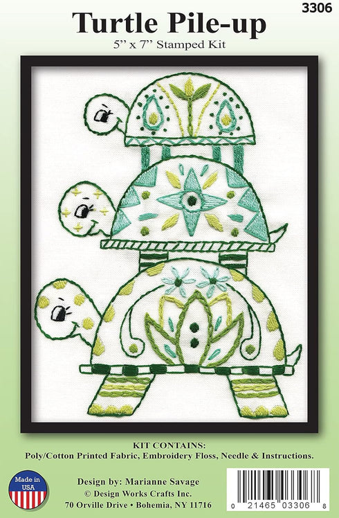 Design Works Crafts Turtle Pile-up Counted Cross Stitch Kit, White, by The Yard......