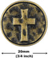 Bezelry 12 Pieces Cross Symbol Metal Shank Buttons. 20mm (3/4 inch) (Antique Brass)...